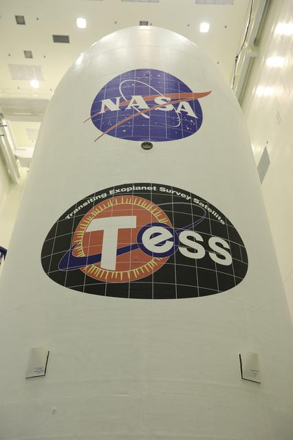 NASA image: SpaceX TESS Payload Lift to Trailer; Prep for Transport to LC 40