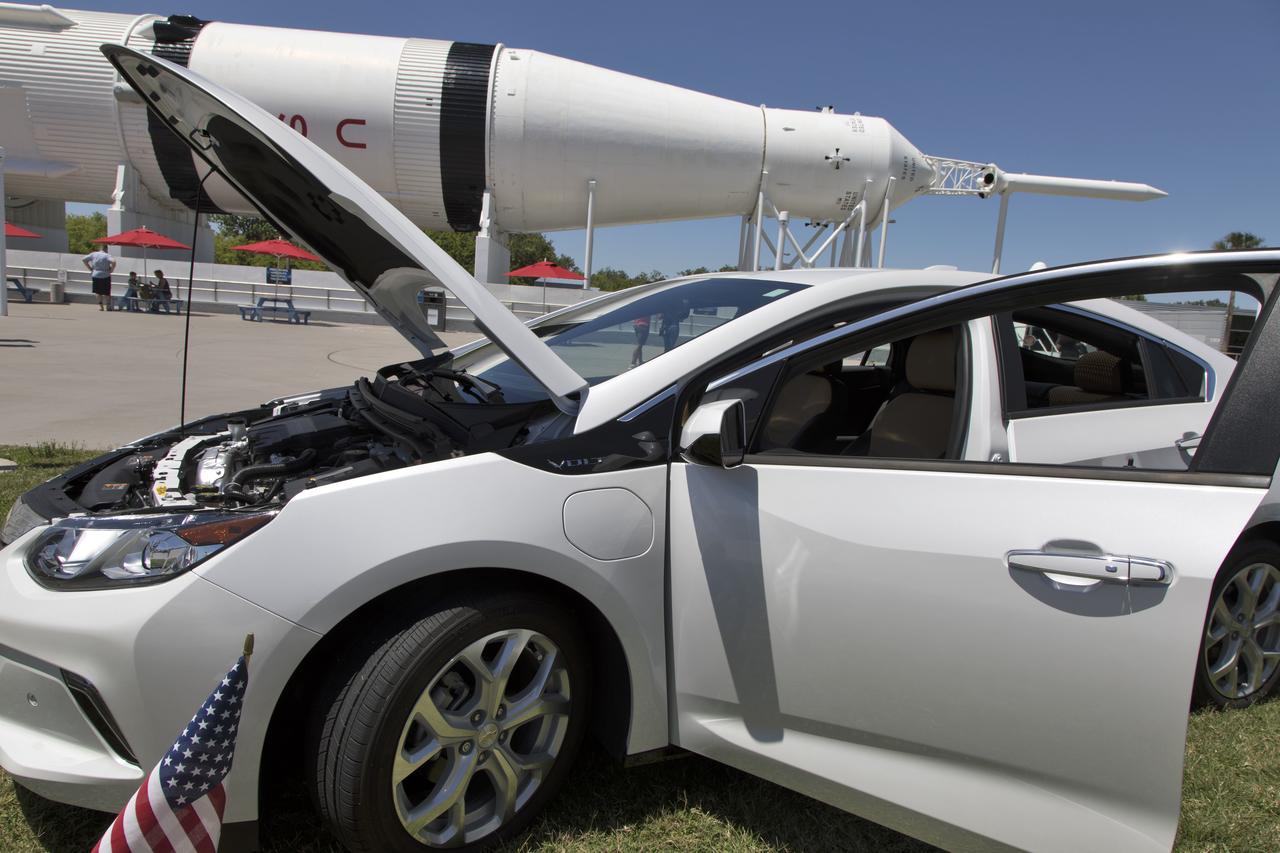 During the annual Earth Day celebration at the Kennedy Space Center Visitor Complex, guests have an opportunity to get an up-close look at experimental electric vehicles. The two-day event featured approximately 50 exhibitors offering information on a variety of topics, including electric vehicles, sustainable lighting, renewable energy, Florida-friendly landscaping tips, Florida’s biking trails and more.