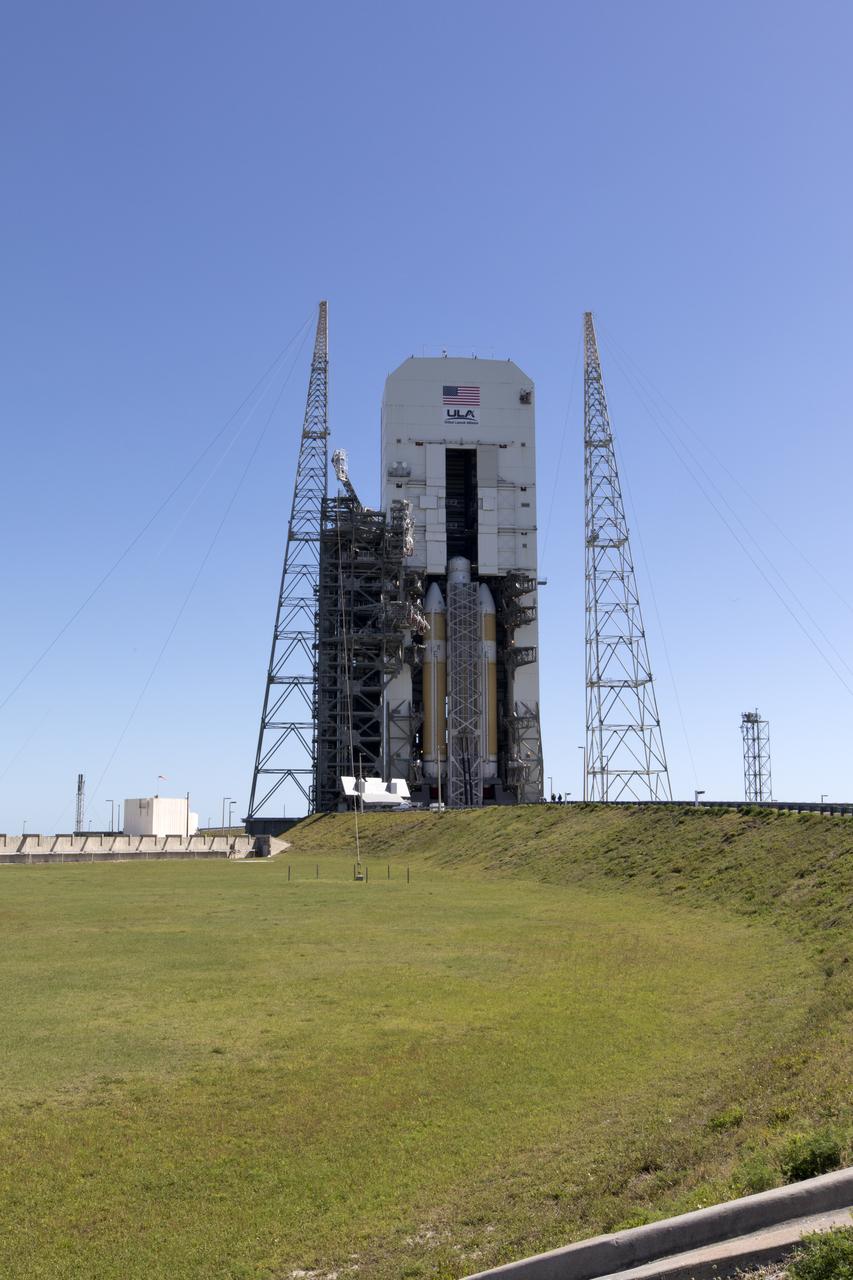 The United Launch Alliance Delta IV Heavy first stage has been lifted to the vertical position and is inside the Vertical Integration Facility near Space Launch 37 at Cape Canaveral Air Force Station in Florida. The Delta IV Heavy will launch NASA's upcoming Parker Solar Probe mission in July 2018. The mission will perform the closest-ever observations of a star when it travels through the Sun's atmosphere, called the corona. The probe will rely on measurements and imaging to revolutionize our understanding of the corona and the Sun-Earth connection. 