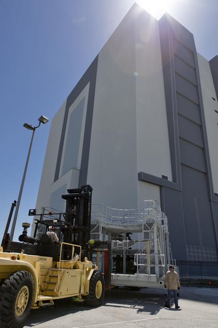 Booster Engine Service Platforms Delivered to VAB