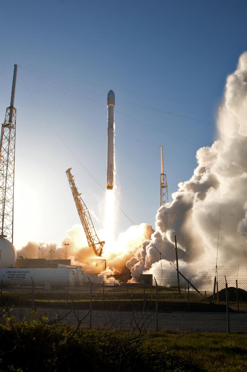 A SpaceX Falcon 9 rocket lifts off from Space Launch Complex 40 at Cape Canaveral Air Force Station in Florida, carrying NASA's Transiting Exoplanet Survey Satellite (TESS). Liftoff was at 6:51 p.m. EDT. TESS will search for planets outside of our solar system. The mission will find exoplanets that periodically block part of the light from their host stars, events called transits. The satellite will survey the nearest and brightest stars for two years to search for transiting exoplanets.