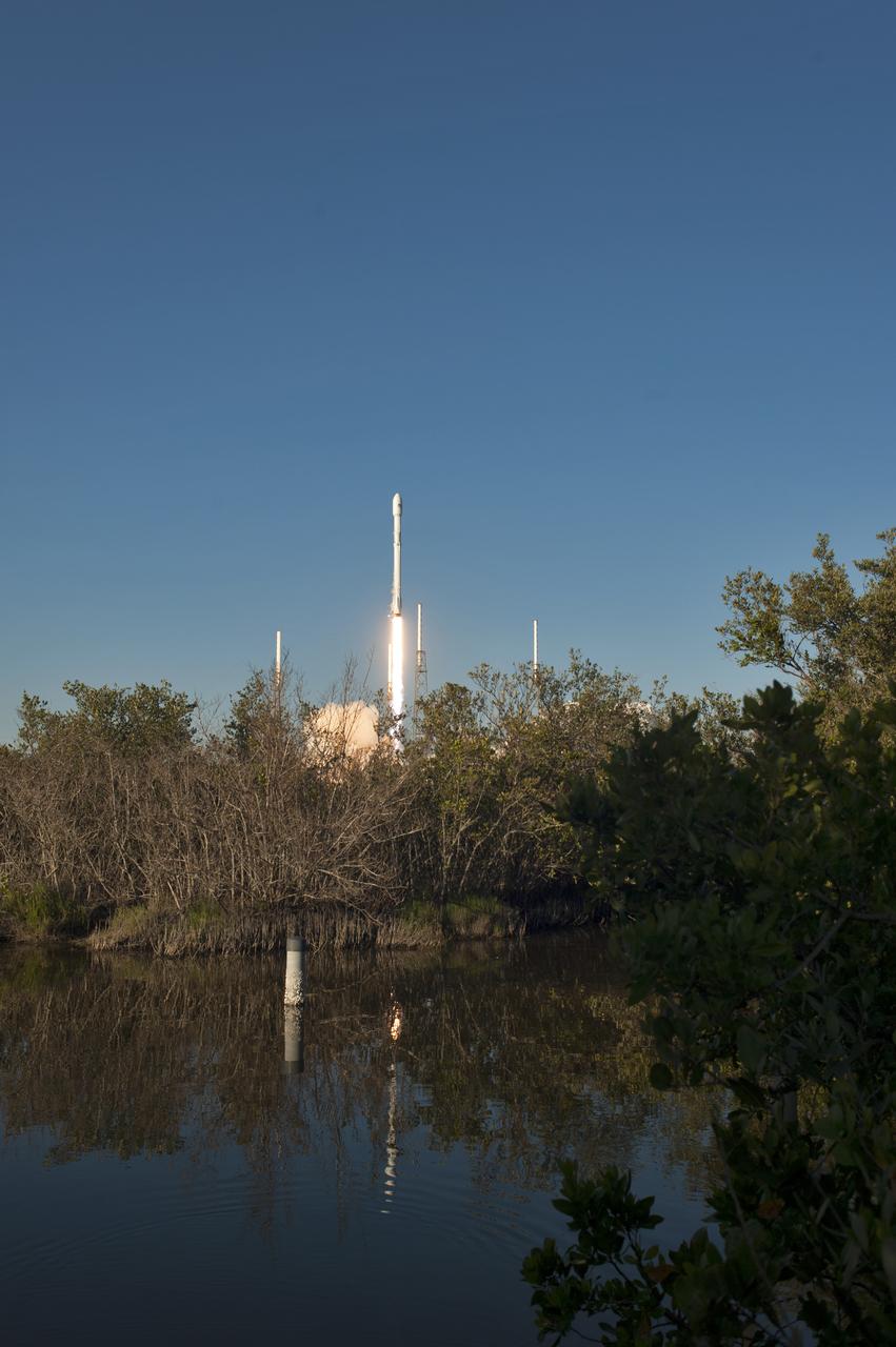 A SpaceX Falcon 9 rocket lifts off from Space Launch Complex 40 at Cape Canaveral Air Force Station in Florida, carrying NASA's Transiting Exoplanet Survey Satellite (TESS). Liftoff was at 6:51 p.m. EDT. TESS will search for planets outside of our solar system. The mission will find exoplanets that periodically block part of the light from their host stars, events called transits. The satellite will survey the nearest and brightest stars for two years to search for transiting exoplanets.