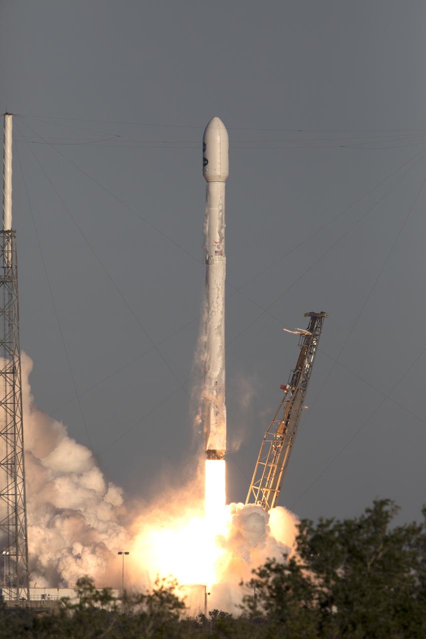 A SpaceX Falcon 9 rocket lifts off from Space Launch Complex 40 at Cape Canaveral Air Force Station in Florida, carrying NASA's Transiting Exoplanet Survey Satellite (TESS). Liftoff was at 6:51 p.m. EDT. TESS will search for planets outside of our solar system. The mission will find exoplanets that periodically block part of the light from their host stars, events called transits. The satellite will survey the nearest and brightest stars for two years to search for transiting exoplanets.