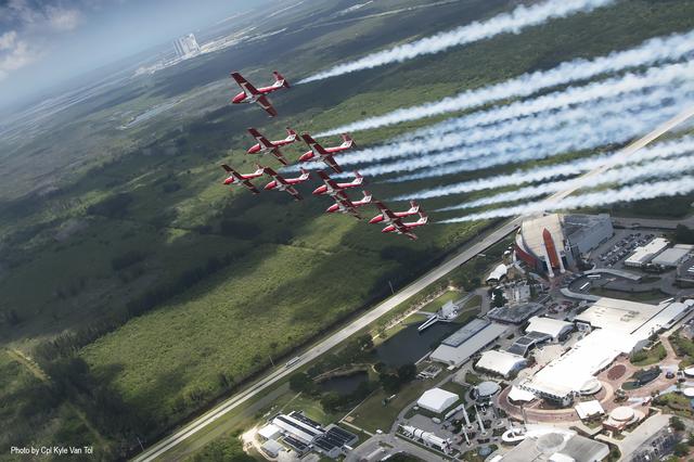 NASA image: Canadian Snowbirds fly over KSC