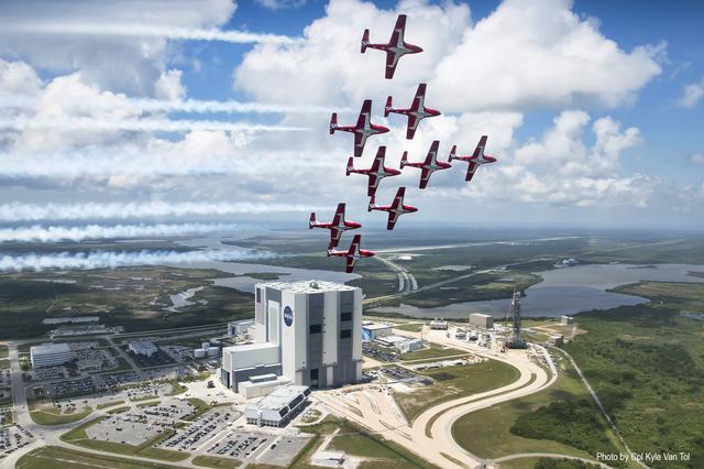 NASA image: Canadian Snowbirds fly over KSC