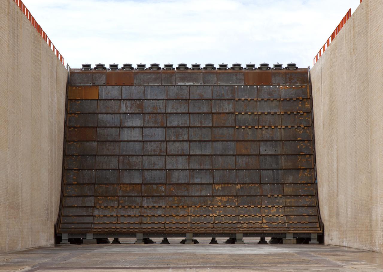 Construction is complete on the main flame deflector in the flame trench at Launch Complex 39B at NASA's Kennedy Space Center in Florida. The flame deflector will safely deflect the plume exhaust from NASA's Space Launch System rocket during launch. It will divert the rocket's exhaust, pressure and intense heat to the north at liftoff. The Exploration Ground Systems Program at Kennedy is refurbishing the pad to support the launch of the SLS rocket and Orion on Exploration Mission-1, and helping to transform the space center into a multi-user spaceport.