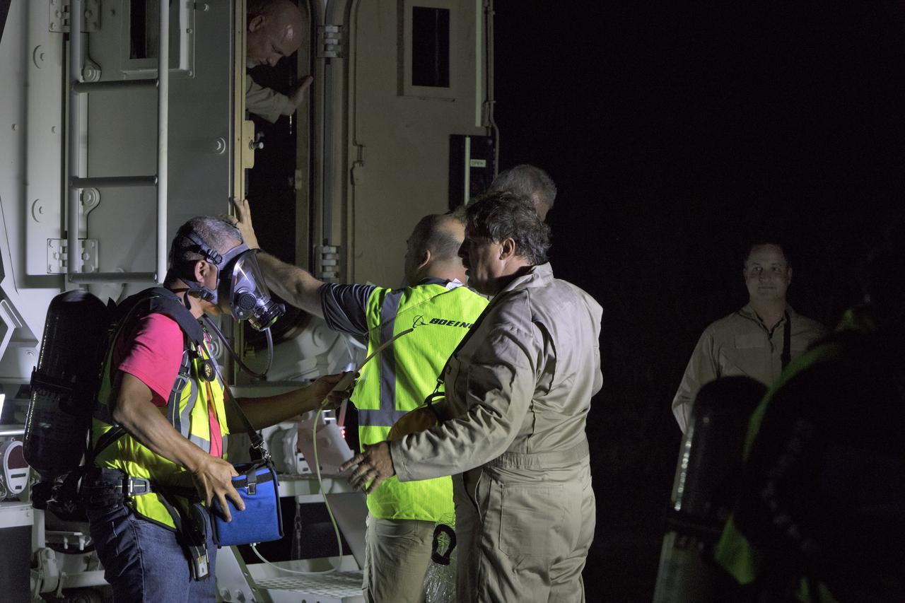 Boeing and United Launch Alliance (ULA) conducted an emergency egress system demonstration at Cape Canaveral Air Force Station’s Launch Complex 41 in Florida on June 19, 2018. The emergency egress system will allow for a safe evacuation in the unlikely event of an emergency on the launch pad on launch day. The Boeing CST-100 Starliner will launch on a ULA Atlas V rocket, carrying astronauts to the International Space Station.