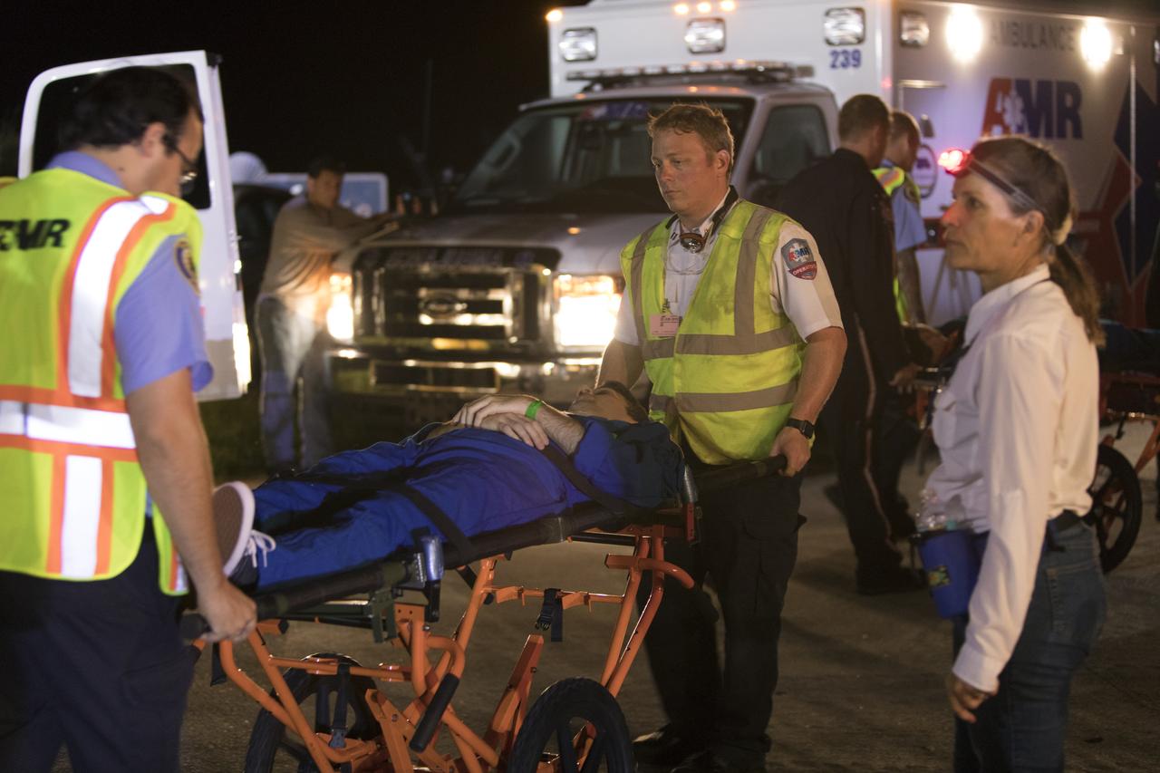 Boeing and United Launch Alliance (ULA) conducted an emergency egress system demonstration with Commercial Crew astronauts at Cape Canaveral Air Force Station’s Launch Complex 41 in Florida on June 19, 2018. The Boeing CST-100 Starliner will launch on a ULA Atlas V rocket, carrying astronauts to the International Space Station. The emergency egress system will allow for a safe evacuation in the unlikely event of an emergency on the launch pad.
