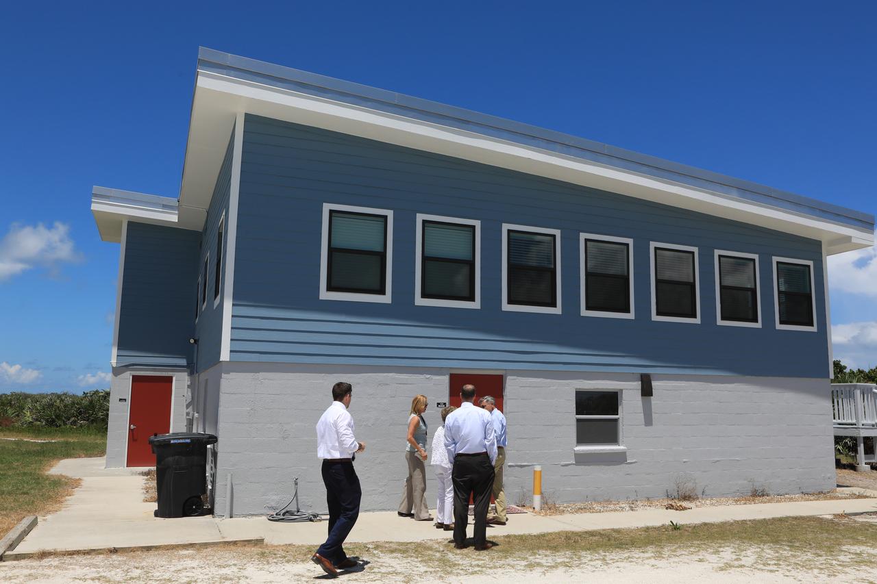NASA Administrator Jim Bridenstine is given a tour of the Kennedy Space Center's ocean-side Beach House. The work to restore the conference center was recently completed following damage by Hurricane Matthew in October 2016. Bridenstine made his first official visit to the Florida spaceport on Aug. 6 and 7, 2018.
