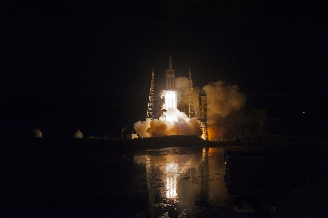 At Cape Canaveral Air Force Station's Space Launch Complex 37, the United Launch Alliance Delta IV Heavy rocket with NASA's Parker Solar Probe, lifts off at 3:31 a.m. EDT on Sunday, Aug. 12, 2018. The spacecraft was built by Applied Physics Laboratory of Johns Hopkins University in Laurel, Maryland. The mission will perform the closest-ever observations of a star when it travels through the Sun's atmosphere, called the corona. The probe will rely on measurements and imaging to revolutionize our understanding of the corona and the Sun-Earth connection.