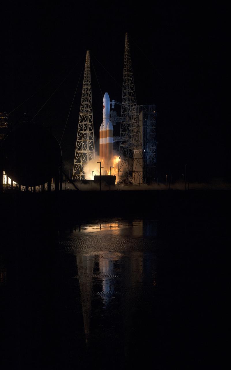 At Cape Canaveral Air Force Station’s Space Launch Complex 37, the United Launch Alliance Delta IV Heavy rocket with NASA's Parker Solar Probe, lifts off at 3:31 a.m. EDT on Sunday, Aug. 12, 2018. The spacecraft was built by Applied Physics Laboratory of Johns Hopkins University in Laurel, Maryland. The mission will perform the closest-ever observations of a star when it travels through the Sun's atmosphere, called the corona. The probe will rely on measurements and imaging to revolutionize our understanding of the corona and the Sun-Earth connection.