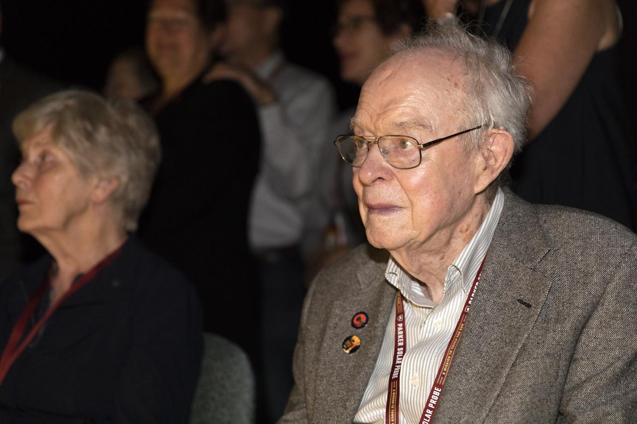 Dr. Eugene Parker, a pioneer in heliophysics and S. Chandrasekhar distinguished service professor emeritus for the Department of Astronomy and Astrophysics at the University of Chicago, watches the launch of NASA's Parker Solar Probe. This is the first agency mission named for a living person. The liftoff took place at 3:31 a.m. EDT on Sunday, Aug. 12, 2018. The spacecraft was built by the Johns Hopkins University Applied Physics Laboratory in Laurel, Maryland. The mission will perform the closest-ever observations of a star when it travels through the Sun's atmosphere, called the corona. The probe will rely on measurements and imaging to revolutionize our understanding of the corona and the Sun-Earth connection.