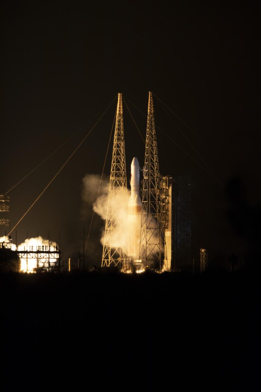 At Cape Canaveral Air Force Station's Space Launch Complex 37, the Delta IV Heavy rocket with NASA's Parker Solar Probe, lifts off at 3:31 a.m. EDT on Sunday, Aug. 12, 2018. The spacecraft was built by Applied Physics Laboratory of Johns Hopkins University in Laurel, Maryland. The mission will perform the closest-ever observations of a star when it travels through the Sun's atmosphere, called the corona. The probe will rely on measurements and imaging to revolutionize our understanding of the corona and the Sun-Earth connection.