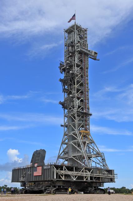 NASA image: Mobile Launcher Moves Toward Exploration Mission-1 - Trek to Lau