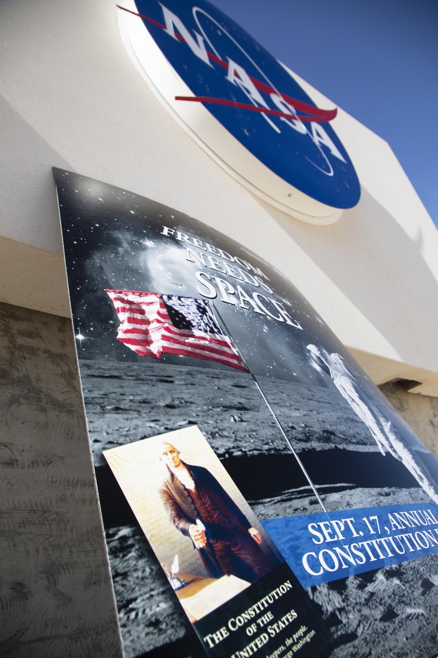 NASA's Kennedy Space Center in Florida observes U.S. Constitution Day, the official birthday of our U.S. government, with the theme "Freedom Needs Space." A remembrance poster made appearances in various locations around the multi-user spaceport, including at the new Headquarters Campus building. Constitution Day is an American federal observance. It recognizes the adoption of the U.S. Constitution and those who have become U.S. citizens. Constitution Day is observed on Sept. 17, the day in 1787 that delegates to the Constitutional Convention signed the document in Philadelphia.
