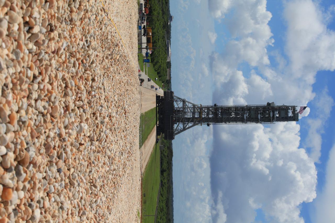 NASA's mobile launcher atop crawler-transporter 2 begins its trek off of Launch Pad 39B on Sept. 7, 2018, at NASA's Kennedy Space Center in Florida. After undergoing a fit check and several days of systems testing with the pad, the mobile launcher is on its way to the Vehicle Assembly Building. This is the first time that the modified mobile launcher made the trip to the pad. The 380-foot-tall mobile launcher is equipped with the crew access arm and several umbilicals that will provide power, environmental control. Pneumatics, communication and electrical connections to the agency's Space Launch System and Orion spacecraft. Exploration Ground Systems is preparing the ground systems necessary to launch SLS and Orion on Exploration Mission-1, missions to the Moon and on to Mars.