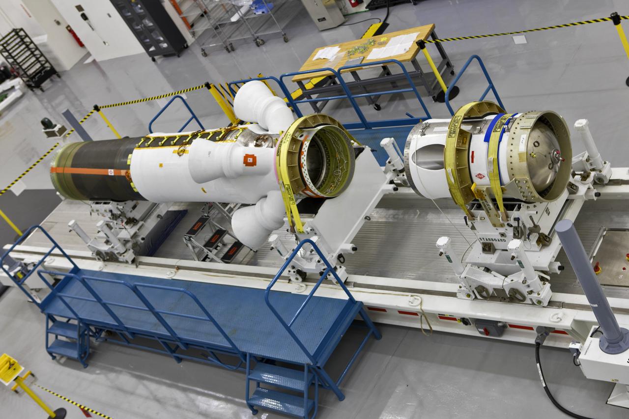 The jettison motor for Orion’s Launch Abort System (LAS) is shown inside the Launch Abort System Facility (LASF) at NASA’s Kennedy Space Center in Florida. The motor, which arrived at Kennedy on Sept. 10, 2018, will be stored in the LASF until processing for a full-stress test of the LAS called Ascent Abort-2 (AA-2), scheduled for April 2019. Designed and built by NASA and Lockheed Martin, the LAS will protect astronauts if a problem arises during launch by pulling the spacecraft away from a failing rocket. The jettison motor is one of three solid propellant rocket motors in the LAS (the abort motor and attitude control motor are the other two). The jettison motor will pull the LAS away from the crew module, allowing Orion’s parachutes to deploy and the spacecraft to safely land in the ocean.