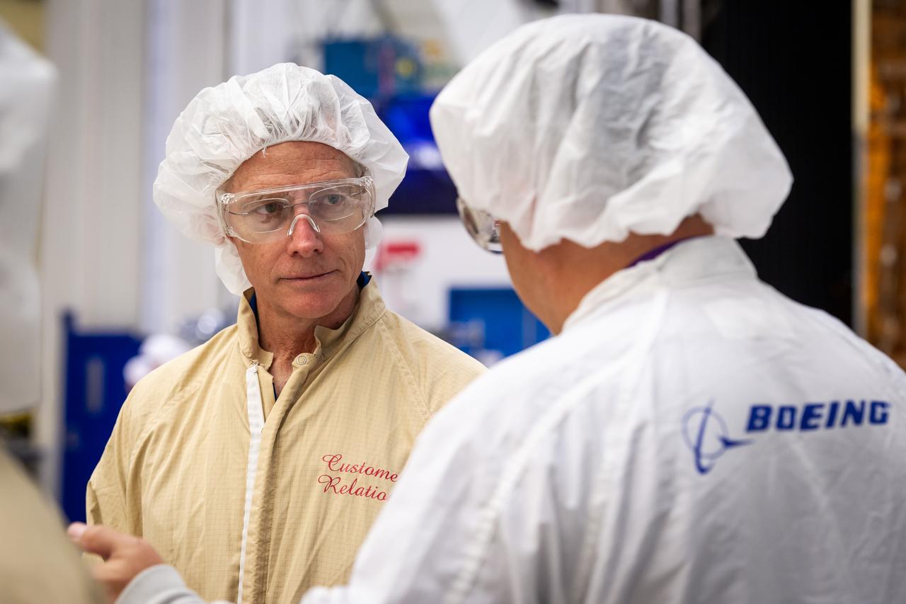 Boeing astronaut Chris Ferguson is one of three astronauts who will fly on Boeing’s CST-100 Starliner in an upcoming Crew Flight Test to the International Space Station as part of the Commercial Crew Program. Ferguson, along with NASA astronauts Nicole Mann and Eric Boe, recently toured spacecraft testing facilities in Huntington Beach and El Segundo, Calif. Structural testing in Huntington Beach confirms the spacecraft can withstand the pressures it will experience during flight. Environmental qualification testing in El Segundo ensures the spacecraft can withstand the extreme environments of space.