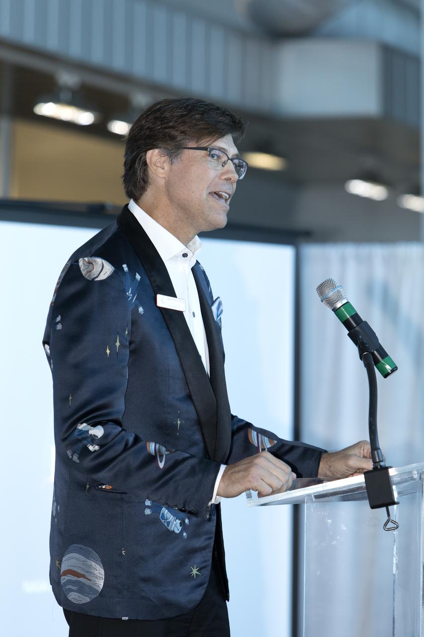 Barry Hamilton, CEO and founder of Red Canyon Software Inc., speaks to attendees at NASA's Business Opportunities Expo 2018, on Oct. 23, inside Cruise Terminal 6 at Port Canaveral in Florida. Red Canyon Software signed a Mentor-Protégé Agreement with a.i. solutions during the expo. Red Canyon Software will be mentored by a.i. solutions. The 28th Business Opportunities Expo featured more than 200 businesses, large and small, and government exhibitors from throughout the Space Coast and the nation. The Business Opportunities Expo is facilitated by Kennedy's Small Business Programs Office and Prime Contractor Board, along with the U.S. Air Force 45th Space Wing and Canaveral Port Authority. Vendors from a variety of product and service areas, such as computer technology, engineering services, communication equipment and services, and construction and safety products, to name a few, were at the expo. Representatives from the 45th Space Wing, Kennedy prime contractors, NASA and many more agencies and organizations were on hand to provide information and answer questions.
