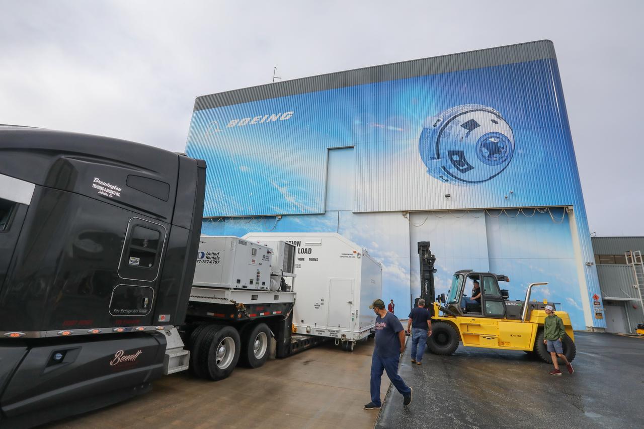 On Nov. 12, 2018, the crated spacecraft destined to fly astronauts to the International Space Station in Boeing's Crew Flight Test (CFT) departs the Commercial Crew and Cargo Processing Facility (C3PF) at NASA's Kennedy Space Center in Florida in preparation for transport to the company's testing facilities in El Segundo, California. The company's CST-100 Starliner will be undergoing a series of environmental tests designed to simulate what the spacecraft will experience during different stages of flight as part of NASA's Commercial Crew Program (CCP). The agency's CCP will return human spaceflight launches to U.S. soil, providing safe, reliable and cost-effective access to low-Earth orbit on systems that meet our safety and mission requirements.