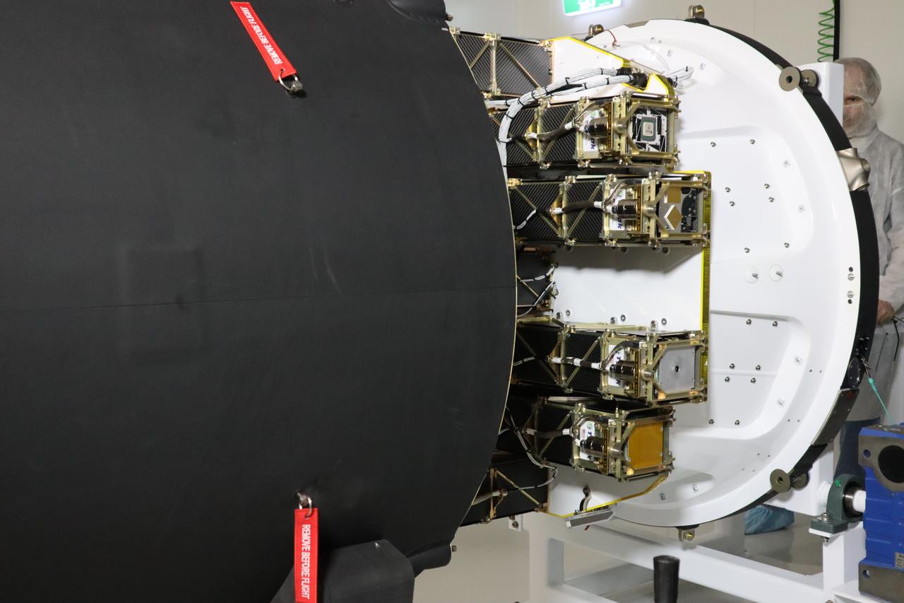 The Educational Launch of Nanosatellites 19 (ELaNa 19) payload is encapsulated inside the Rocket Lab Electron rocket payload fairing on Dec. 1, 2018, at the company’s facility in New Zealand. The ELaNa 19 payload comprises 10 CubeSats selected through NASA’s CubeSat Launch Initiative. The liftoff marks the debut of the agency’s innovative Venture Class Launch Services (VCLS) effort. Managed by NASA’s Launch Services Program at Kennedy Space Center in Florida, VCLS was developed to offer small payloads dedicated rides to space.