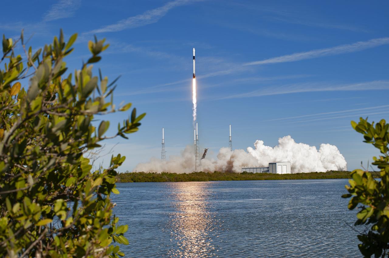 The two-stage Falcon 9 launch vehicle lifts off Space Launch Complex 40 at Cape Canaveral Air Force Station carrying the SpaceX’s Dragon resupply spacecraft to the International Space Station. Liftoff was at 1:16 p.m. EST, Dec. 5, 2018. On its 16th commercial resupply services mission to the space station, Dragon will deliver several science investigations to the space station, including the Global Ecosystem Dynamics Investigation lidar (GEDI). GEDI will provide high-quality laser ranging observations of the Earth’s forests and topography required to advance the understanding of important carbon and water cycling processes, biodiversity and habitat.