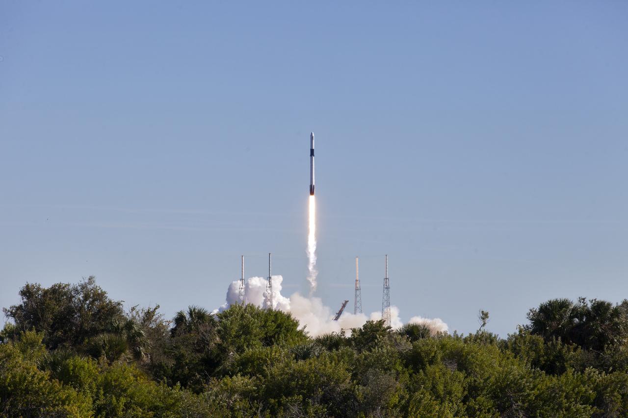 The two-stage Falcon 9 launch vehicle lifts off Space Launch Complex 40 at Cape Canaveral Air Force Station carrying the SpaceX’s Dragon resupply spacecraft to the International Space Station. Liftoff was at 1:16 p.m. EST, Dec. 5, 2018. On its 16th commercial resupply services mission to the space station, Dragon will deliver several science investigations to the space station, including the Global Ecosystem Dynamics Investigation lidar (GEDI). GEDI will provide high-quality laser ranging observations of the Earth’s forests and topography required to advance the understanding of important carbon and water cycling processes, biodiversity and habitat.