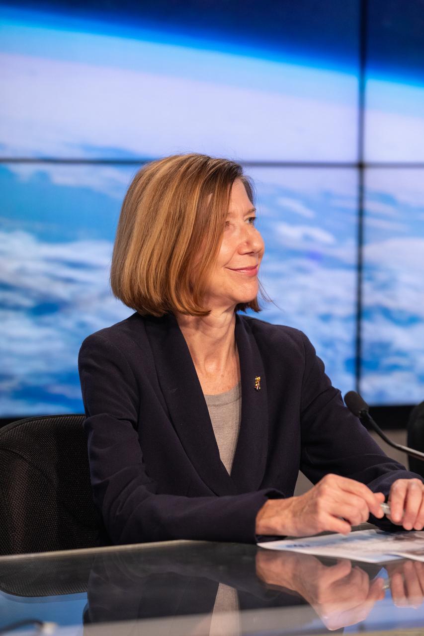 Kathy Lueders, manager, NASA Commercial Crew Program, speaks to members of the media during a prelaunch news conference with NASA, SpaceX and the 45th Weather Squadron leaders Thursday, Feb. 28, prior to the Saturday, March 2 launch of the SpaceX Demo-1 Commercial Crew Program (CCP) mission to the International Space Station. The inaugural flight of the SpaceX Crew Dragon, known as Demo-1, is scheduled to lift off from Kennedy’s Launch Complex 39A Saturday at 2:49 EST. A SpaceX Falcon 9 rocket will launch the uncrewed spacecraft on a mission designed to validate end-to-end systems and capabilities, leading to certification to fly crew. NASA has worked with SpaceX and Boeing in developing the Commercial Crew Program spacecraft to facilitate new human spaceflight systems launching from U.S. soil with the goal of safe, reliable and cost-effective access to low-Earth orbit destinations, such as the International Space Station.