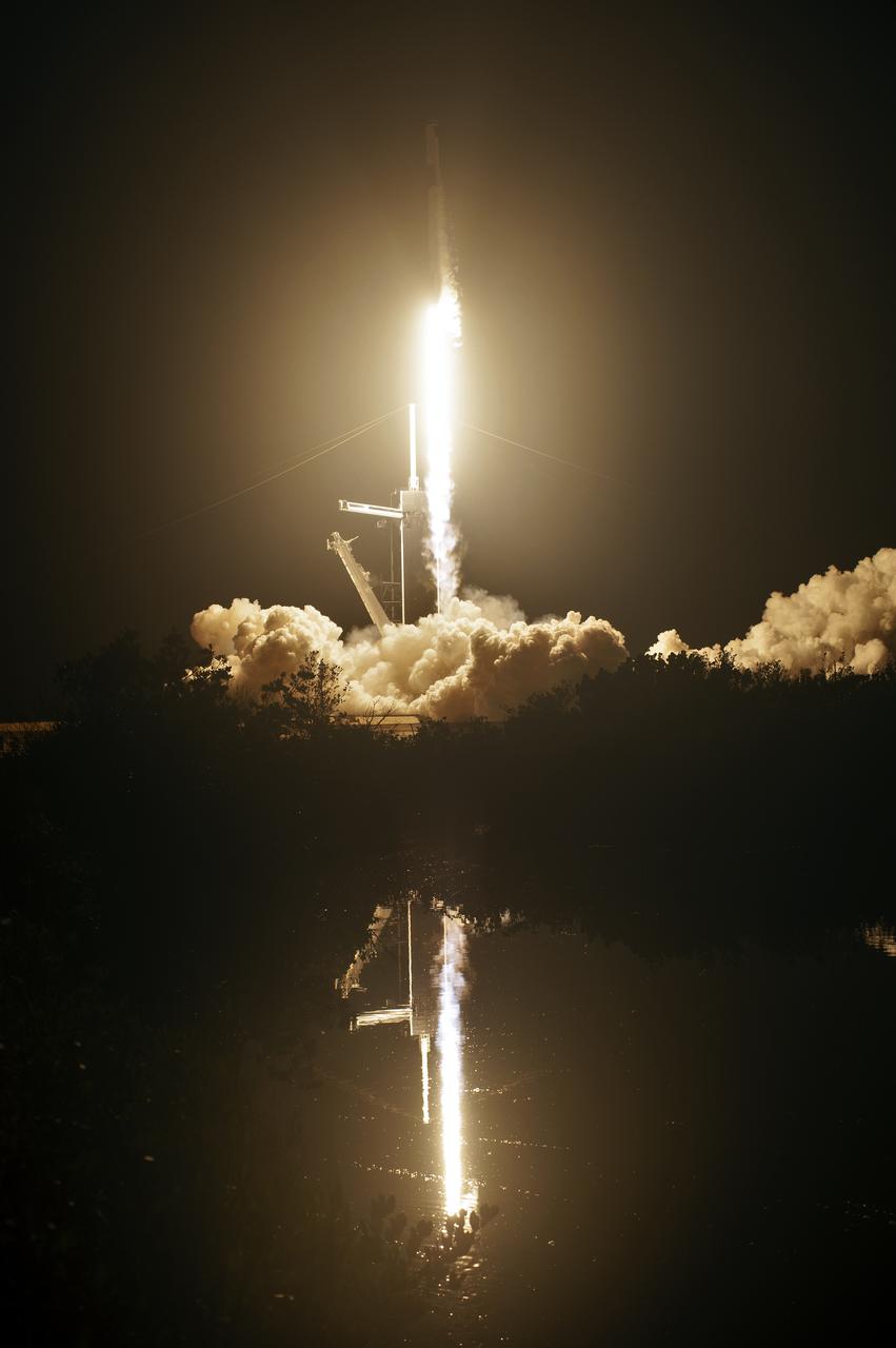 A two-stage SpaceX Falcon 9 rocket lifts off from Launch Complex 39A at NASA’s Kennedy Space Center in Florida for Demo-1, the first uncrewed mission of the agency’s Commercial Crew Program. Liftoff was at 2:49 a.m., March 2, 2019. The SpaceX Crew Dragon’s trip to the International Space Station is designed to validate end-to-end systems and capabilities, leading to certification to fly crew. NASA has worked with SpaceX and Boeing in developing the Commercial Crew Program spacecraft to facilitate new human spaceflight systems launching from U.S. soil with the goal of safe, reliable and cost-effective access to low-Earth orbit destinations, such as the space station.