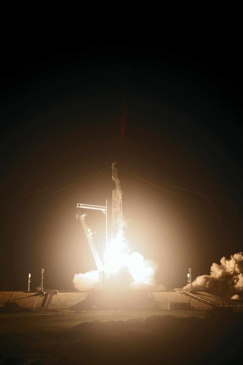 A two-stage SpaceX Falcon 9 rocket lifts off from Launch Complex 39A at NASA’s Kennedy Space Center in Florida for Demo-1, the first uncrewed mission of the agency’s Commercial Crew Program. Liftoff was at 2:49 a.m., March 2, 2019. The SpaceX Crew Dragon’s trip to the International Space Station is designed to validate end-to-end systems and capabilities, leading to certification to fly crew. NASA has worked with SpaceX and Boeing in developing the Commercial Crew Program spacecraft to facilitate new human spaceflight systems launching from U.S. soil with the goal of safe, reliable and cost-effective access to low-Earth orbit destinations, such as the space station.