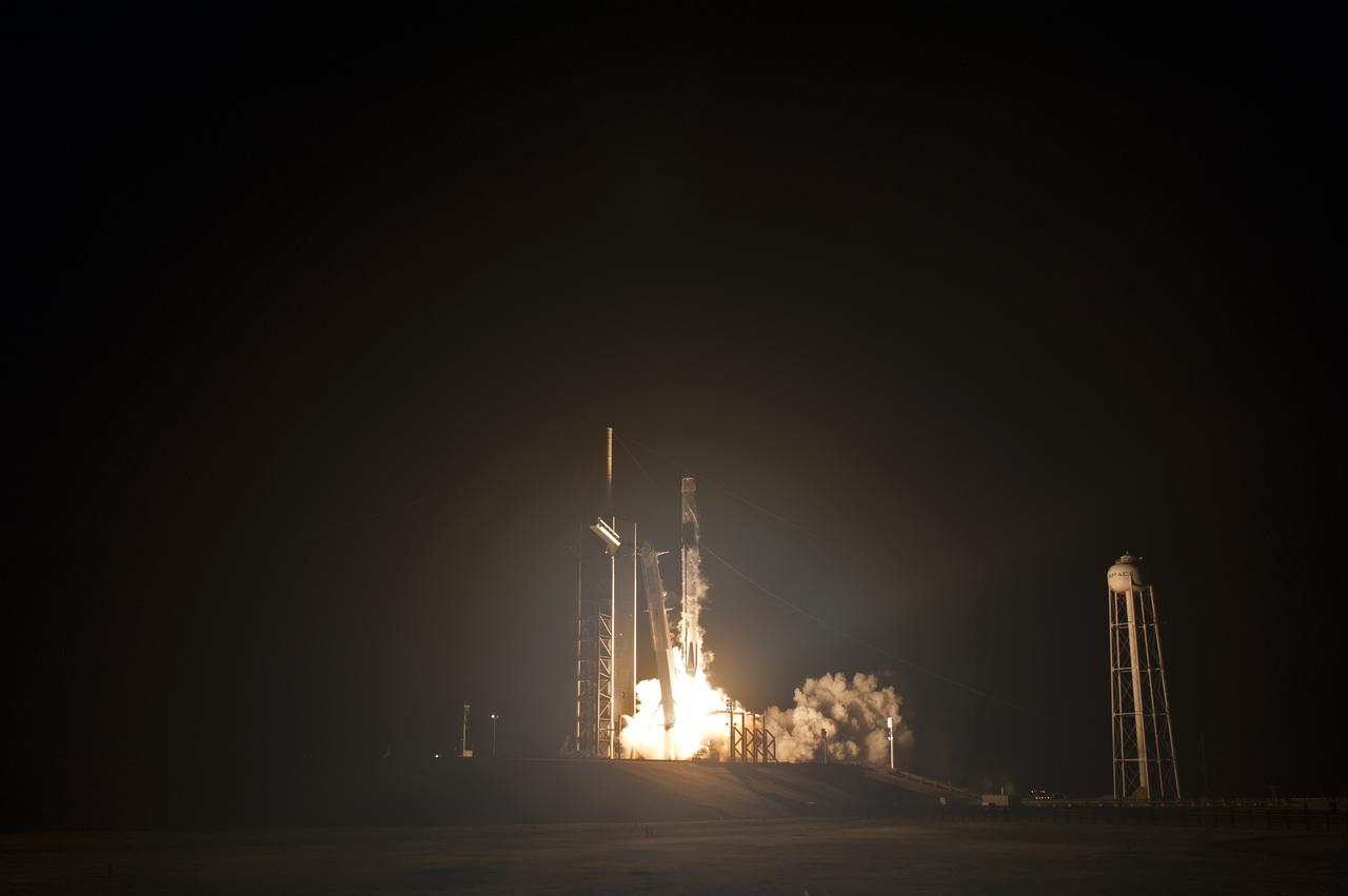 A two-stage SpaceX Falcon 9 rocket lifts off from Launch Complex 39A at NASA’s Kennedy Space Center in Florida for Demo-1, the first uncrewed mission of the agency’s Commercial Crew Program. Liftoff was at 2:49 a.m., March 2, 2019. The SpaceX Crew Dragon’s trip to the International Space Station is designed to validate end-to-end systems and capabilities, leading to certification to fly crew. NASA has worked with SpaceX and Boeing in developing the Commercial Crew Program spacecraft to facilitate new human spaceflight systems launching from U.S. soil with the goal of safe, reliable and cost-effective access to low-Earth orbit destinations, such as the space station.