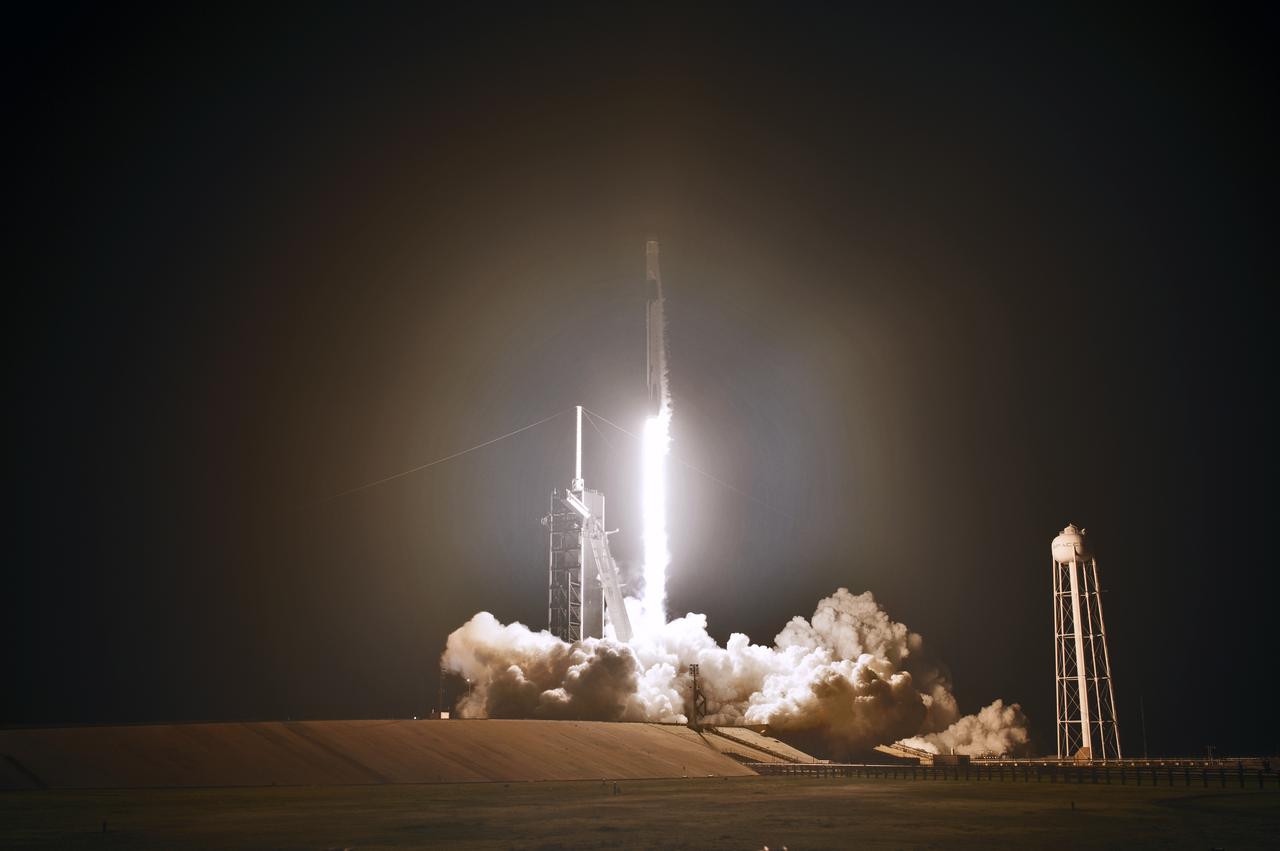A two-stage SpaceX Falcon 9 rocket lifts off from Launch Complex 39A at NASA’s Kennedy Space Center in Florida for Demo-1, the first uncrewed mission of the agency’s Commercial Crew Program. Liftoff was at 2:49 a.m., March 2, 2019. The SpaceX Crew Dragon’s trip to the International Space Station is designed to validate end-to-end systems and capabilities, leading to certification to fly crew. NASA has worked with SpaceX and Boeing in developing the Commercial Crew Program spacecraft to facilitate new human spaceflight systems launching from U.S. soil with the goal of safe, reliable and cost-effective access to low-Earth orbit destinations, such as the space station.
