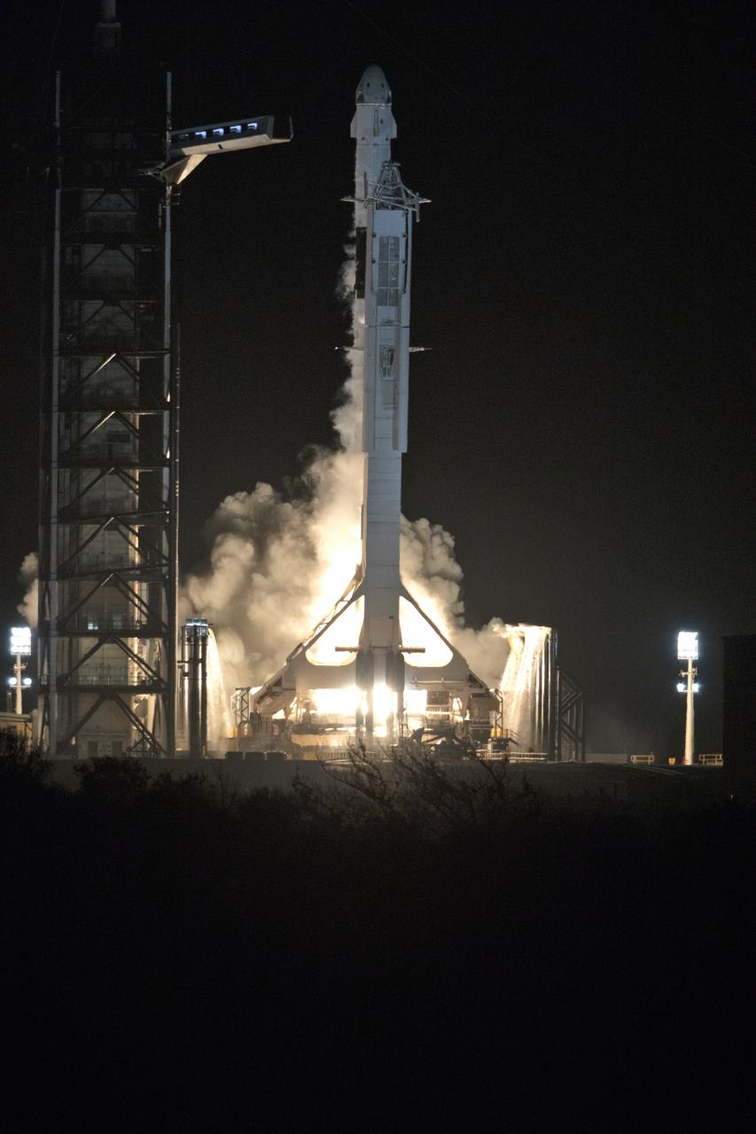 A two-stage SpaceX Falcon 9 rocket lifts off from Launch Complex 39A at NASA’s Kennedy Space Center in Florida for Demo-1, the first uncrewed mission of the agency’s Commercial Crew Program. Liftoff was at 2:49 a.m., March 2, 2019. The SpaceX Crew Dragon’s trip to the International Space Station is designed to validate end-to-end systems and capabilities, leading to certification to fly crew. NASA has worked with SpaceX and Boeing in developing the Commercial Crew Program spacecraft to facilitate new human spaceflight systems launching from U.S. soil with the goal of safe, reliable and cost-effective access to low-Earth orbit destinations, such as the space station.