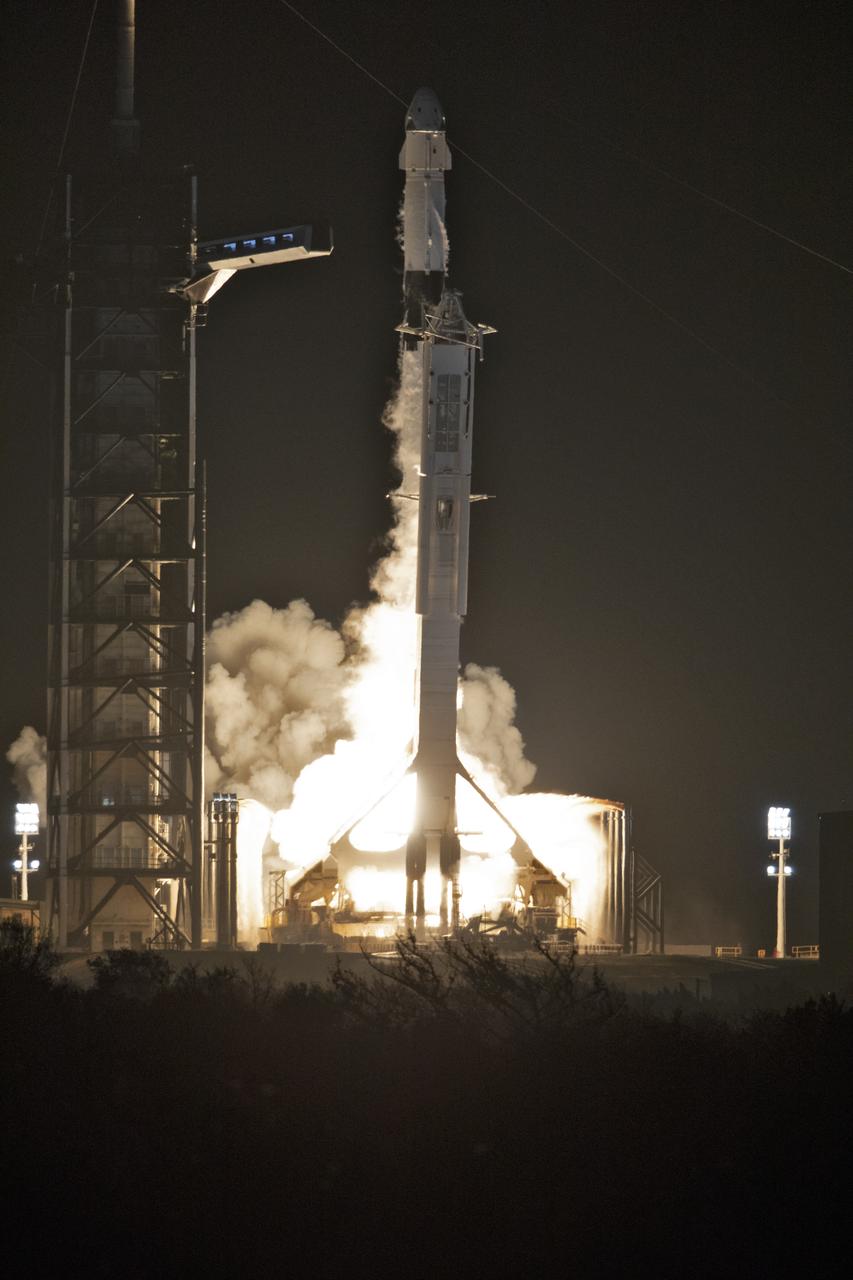 A two-stage SpaceX Falcon 9 rocket lifts off from Launch Complex 39A at NASA’s Kennedy Space Center in Florida for Demo-1, the first uncrewed mission of the agency’s Commercial Crew Program. Liftoff was at 2:49 a.m., March 2, 2019. The SpaceX Crew Dragon’s trip to the International Space Station is designed to validate end-to-end systems and capabilities, leading to certification to fly crew. NASA has worked with SpaceX and Boeing in developing the Commercial Crew Program spacecraft to facilitate new human spaceflight systems launching from U.S. soil with the goal of safe, reliable and cost-effective access to low-Earth orbit destinations, such as the space station.