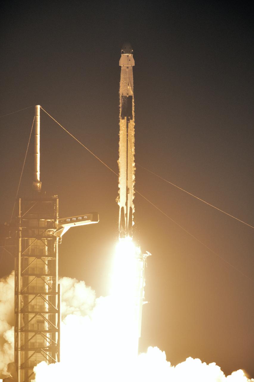 A two-stage SpaceX Falcon 9 rocket lifts off from Launch Complex 39A at NASA’s Kennedy Space Center in Florida for Demo-1, the first uncrewed mission of the agency’s Commercial Crew Program. Liftoff was at 2:49 a.m., March 2, 2019. The SpaceX Crew Dragon’s trip to the International Space Station is designed to validate end-to-end systems and capabilities, leading to certification to fly crew. NASA has worked with SpaceX and Boeing in developing the Commercial Crew Program spacecraft to facilitate new human spaceflight systems launching from U.S. soil with the goal of safe, reliable and cost-effective access to low-Earth orbit destinations, such as the space station.
