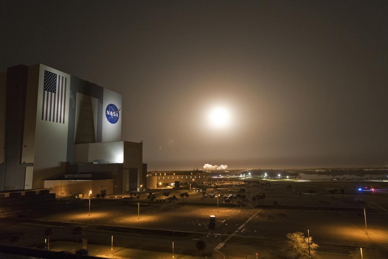 A two-stage SpaceX Falcon 9 rocket lifts off from Launch Complex 39A at NASA’s Kennedy Space Center in Florida for Demo-1, the first uncrewed mission of the agency’s Commercial Crew Program. Liftoff was at 2:49 a.m., March 2, 2019. The SpaceX Crew Dragon’s trip to the International Space Station is designed to validate end-to-end systems and capabilities, leading to certification to fly crew. NASA has worked with SpaceX and Boeing in developing the Commercial Crew Program spacecraft to facilitate new human spaceflight systems launching from U.S. soil with the goal of safe, reliable and cost-effective access to low-Earth orbit destinations, such as the space station.