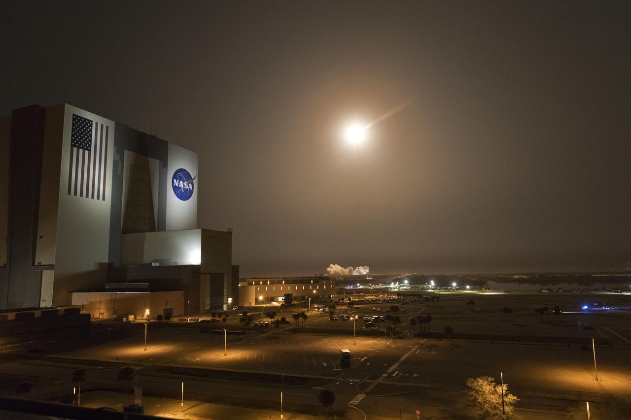 A two-stage SpaceX Falcon 9 rocket lifts off from Launch Complex 39A at NASA’s Kennedy Space Center in Florida for Demo-1, the first uncrewed mission of the agency’s Commercial Crew Program. Liftoff was at 2:49 a.m., March 2, 2019. The SpaceX Crew Dragon’s trip to the International Space Station is designed to validate end-to-end systems and capabilities, leading to certification to fly crew. NASA has worked with SpaceX and Boeing in developing the Commercial Crew Program spacecraft to facilitate new human spaceflight systems launching from U.S. soil with the goal of safe, reliable and cost-effective access to low-Earth orbit destinations, such as the space station.
