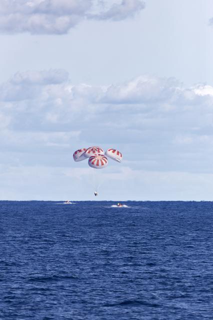 NASA image: SpaceX Demo-1 Splashdown