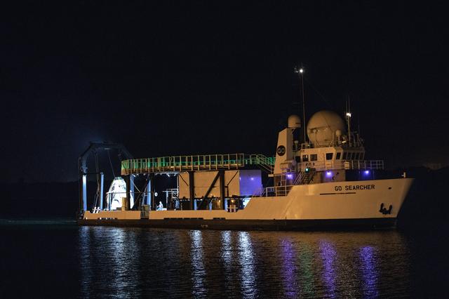 NASA image: SpaceX Demo-1 Crew Dragon Capsule Returns to Port Canaveral