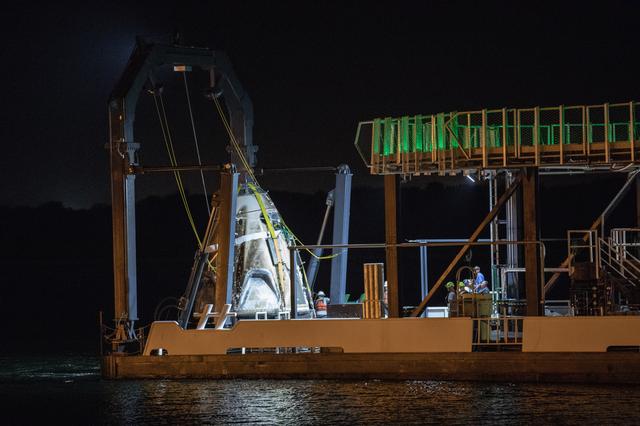 NASA image: SpaceX Demo-1 Crew Dragon Capsule Returns to Port Canaveral