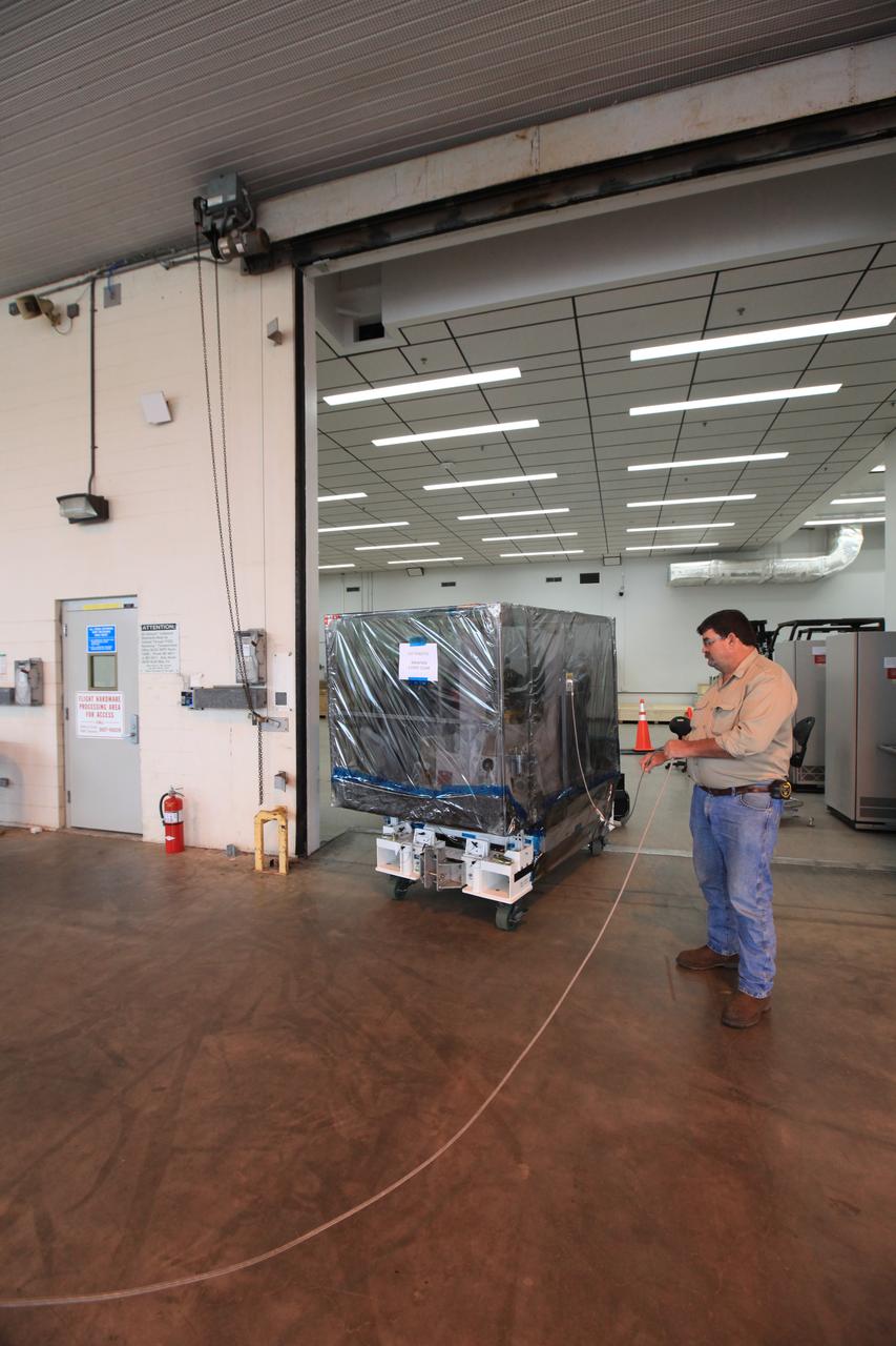 The Space Test Program-Houston 6 (STP-H6) payload is moved out of the Space Station Processing Facility at NASA’s Kennedy Space Center in Florida on March 19, 2019. The payload will be moved to the SpaceX facility where it will be stowed in the trunk of the Dragon spacecraft for delivery to the International Space Station on SpaceX’s 17th Commercial Resupply Services mission (CRS-17) for NASA. STP-H6 is an x-ray communication investigation that will be used to perform a space-based demonstration of a new technology for generating beams of modulated x-rays. This technology may be useful for providing efficient communication to deep space probes, or communicating with hypersonic vehicles where plasma sheaths prevent traditional radio communications. CRS-17 is scheduled to launch from Space Launch Complex 40 on Cape Canaveral Air Force Station in late April. 