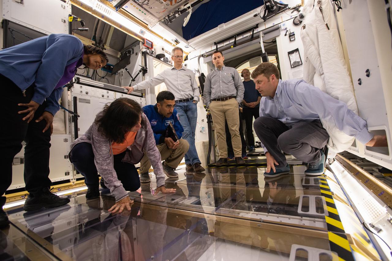 NASA began evaluating five habitat prototypes developed through NASA’s Next Space Exploration for Technologies Partnerships, or NextSTEP, to help engineers refine requirements for the design of an American-made deep space habitat for the Gateway. Lockheed Martin turned over its prototype to NASA, and testing began with crew on March 25, 2019, at Kennedy Space Center in Florida. Pictured inside the habitat prototype on March 26, 2019, from left are astronauts Stephanie Wilson, Shannon Walker and Raja Chari. Astronauts are participating in the evaluations to provide their perspectives as those who may one day live aboard the lunar outpost, which would be located about 250,000 miles from Earth. Ground prototypes developed by Bigelow Aerospace, Boeing, Northrop Grumman, and Sierra Nevada Corporation will be tested in the future at various facilities across the country. A sixth company, NanoRacks, plans to develop a prototype as well.
