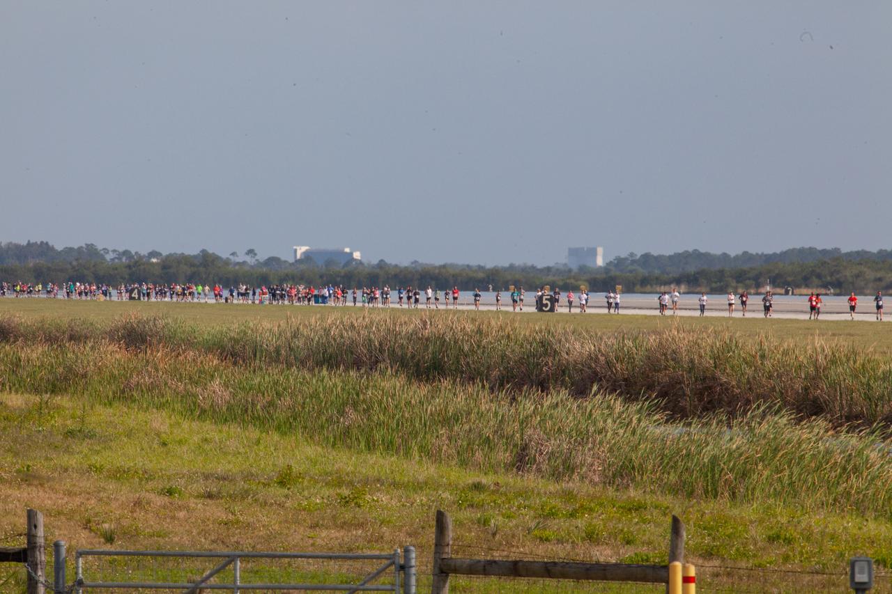 Kennedy Space Center employees and guests participate in the Florida spaceport’s annual KSC Walk Run on March 26, 2019. Part of Kennedy’s Safety and Health Days, the event takes place at the Shuttle Landing Facility runway and offers participants the chance to partake in a two-mile walk or run, a 5K or a 10K. 
