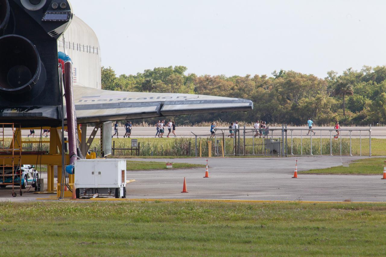 Kennedy Space Center employees and guests participate in the Florida spaceport’s annual KSC Walk Run on March 26, 2019. Part of Kennedy’s Safety and Health Days, the event takes place at the Shuttle Landing Facility runway and offers participants the chance to partake in a two-mile walk or run, a 5K or a 10K. 
