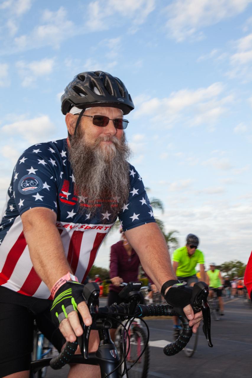 A cyclist takes off from the Kennedy Space Center Visitor Complex at the start of the center’s annual Tour de KSC. The bicycle tour took place March 30, giving Kennedy employees and guests the opportunity to choose from three different routes that ranged from seven to 33 miles along some of the Florida spaceport’s most notable facilities such as the Vehicle Assembly Building, the Shuttle Landing Facility and historic Launch Pad 39A, among others. 