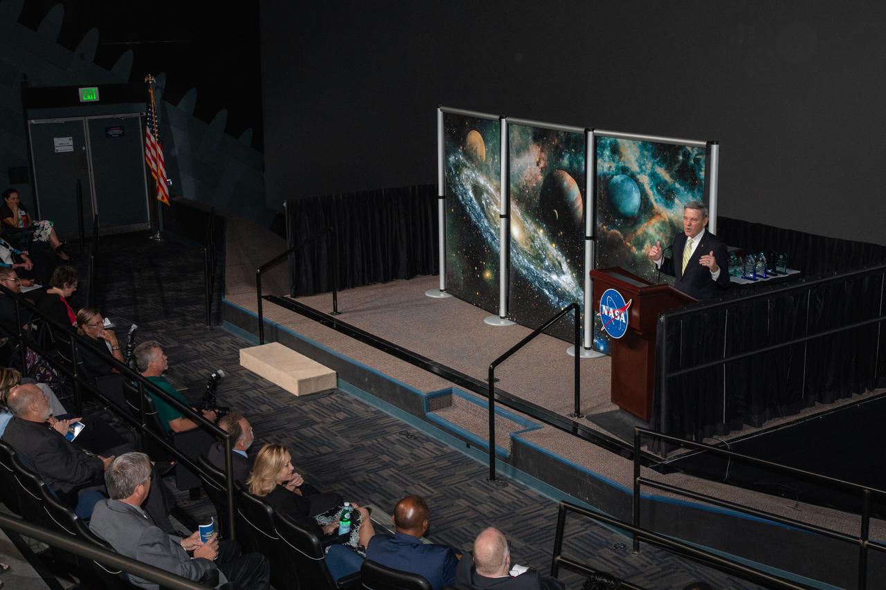 Kennedy Space Center Director Bob Cabana addresses attendees during the 2019 KSC Honor Awards Ceremony on April 18, 2019. Held inside the IMAX Theater at the Florida spaceport’s visitor complex, the ceremony honored both civil servants and contractors for their contributions to NASA and Kennedy.