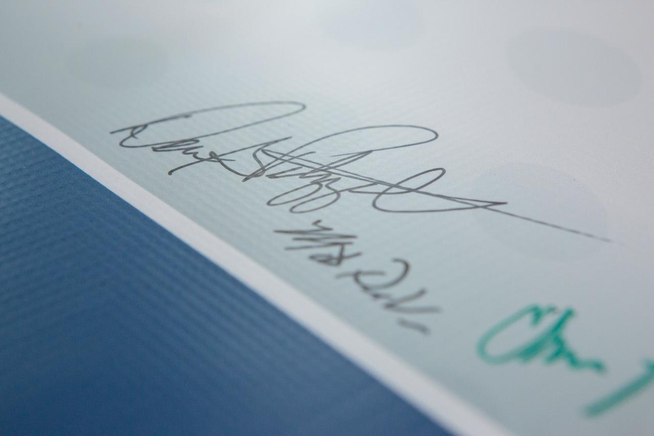 A banner signing event was held April 22, 2019, at NASA’s Kennedy Space Center in Florida, to mark the accomplishments of the Kennedy engineering team that supported the Ground Support Equipment (GSE) Subsystem Software development. This team includes the software leads, local developers, remote developers, modelers, project engineers, software quality assurance, build team members, integrators, system engineers, a chief engineer and some software managers. There are 60 unique instances of GSE Subsystem Software code. As of today, 58 of those 60 instances have completed software Level 5 Verification (L5V) and are in the process of completing Subsystem Verification & Validation.