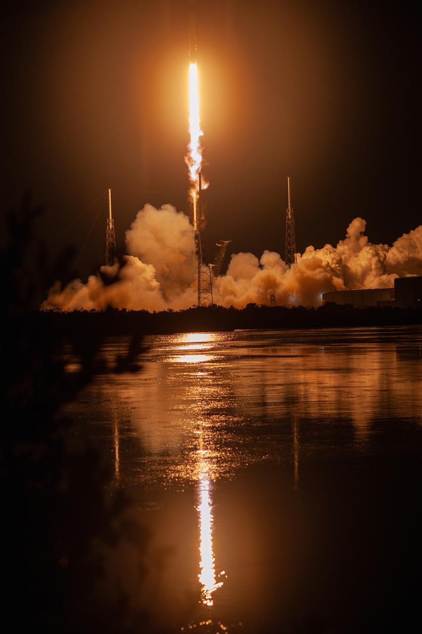 The SpaceX Falcon 9 rocket with the Dragon cargo module lifts off Space Launch Complex 40 on Cape Canaveral Air Force Station in Florida in the early morning May 4, 2019. Liftoff was at 2:48 a.m. EDT. This is SpaceX’s 17th Commercial Resupply Services (CRS-17) mission for NASA to the International Space Station. The Dragon cargo module will deliver about 5,500 pounds of science and research, crew supplies and vehicle hardware to the orbital laboratory and its crew.