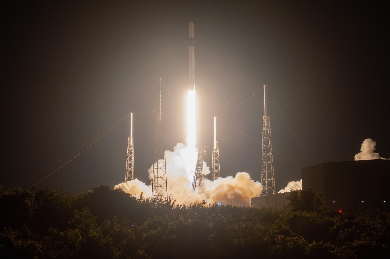 The SpaceX Falcon 9 rocket with the Dragon cargo module lifts off Space Launch Complex 40 on Cape Canaveral Air Force Station in Florida in the early morning May 4, 2019. Liftoff was at 2:48 a.m. EDT. This is SpaceX’s 17th Commercial Resupply Services (CRS-17) mission for NASA to the International Space Station. The Dragon cargo module will deliver about 5,500 pounds of science and research, crew supplies and vehicle hardware to the orbital laboratory and its crew.