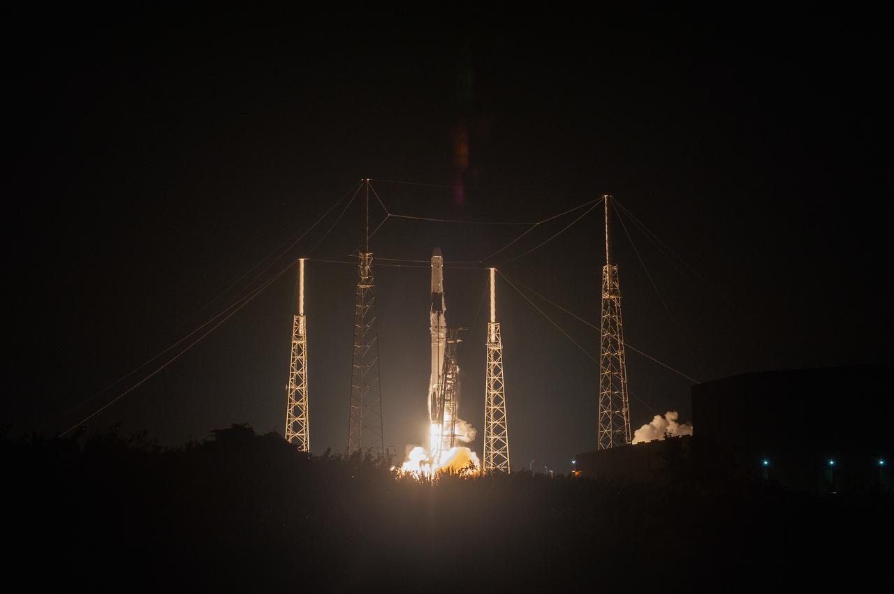 The SpaceX Falcon 9 rocket with the Dragon cargo module lifts off Space Launch Complex 40 on Cape Canaveral Air Force Station in Florida in the early morning May 4, 2019. Liftoff was at 2:48 a.m. EDT. This is SpaceX’s 17th Commercial Resupply Services (CRS-17) mission for NASA to the International Space Station. The Dragon cargo module will deliver about 5,500 pounds of science and research, crew supplies and vehicle hardware to the orbital laboratory and its crew.